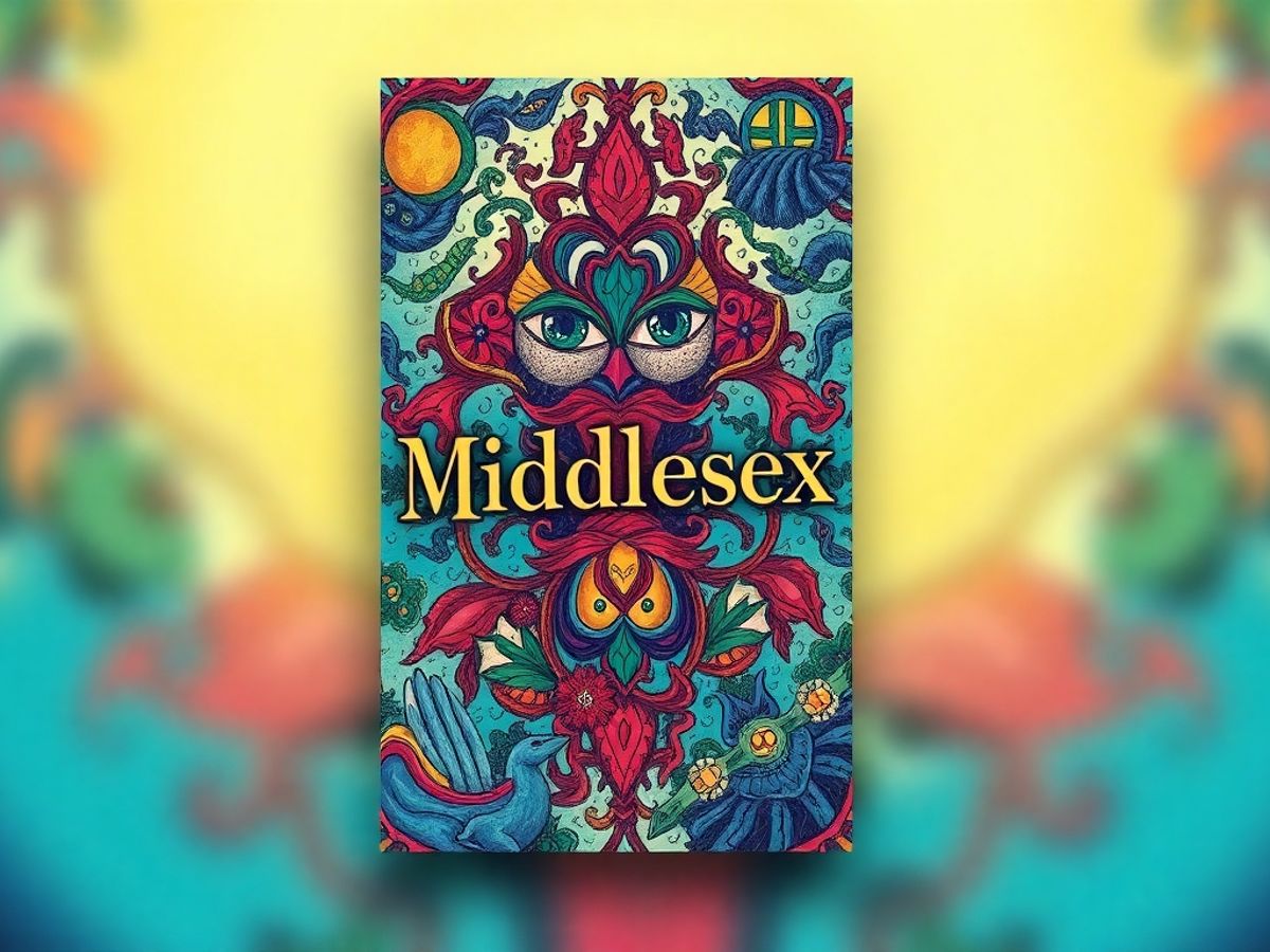 Illustrative cover of Middlesex novel with vibrant colors.