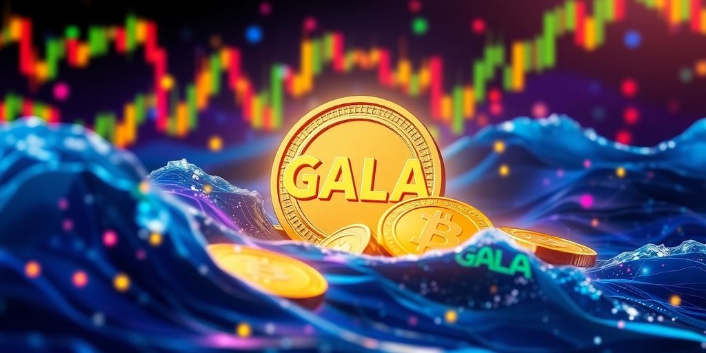Colorful representation of GALA coins in dynamic waves.