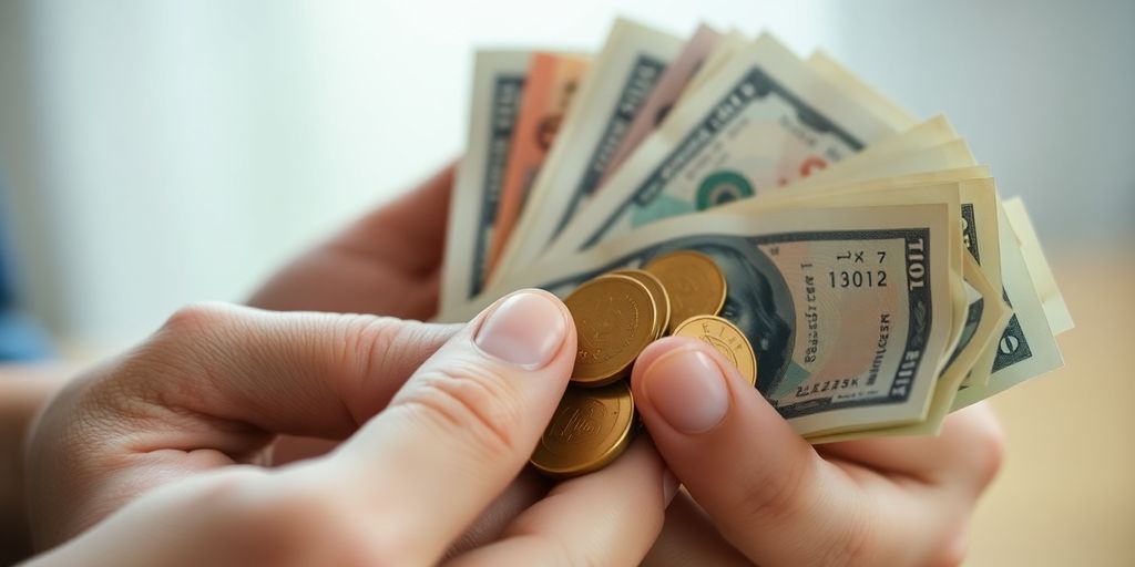 Money flowing into a household.