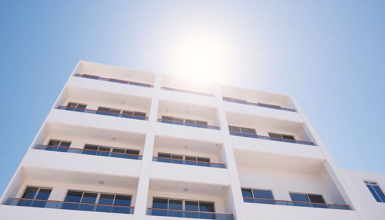White painted building under sun