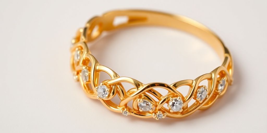 Bijou en or 18 carats sur fond neutre.