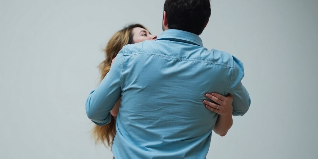 Couple in a military sex position.