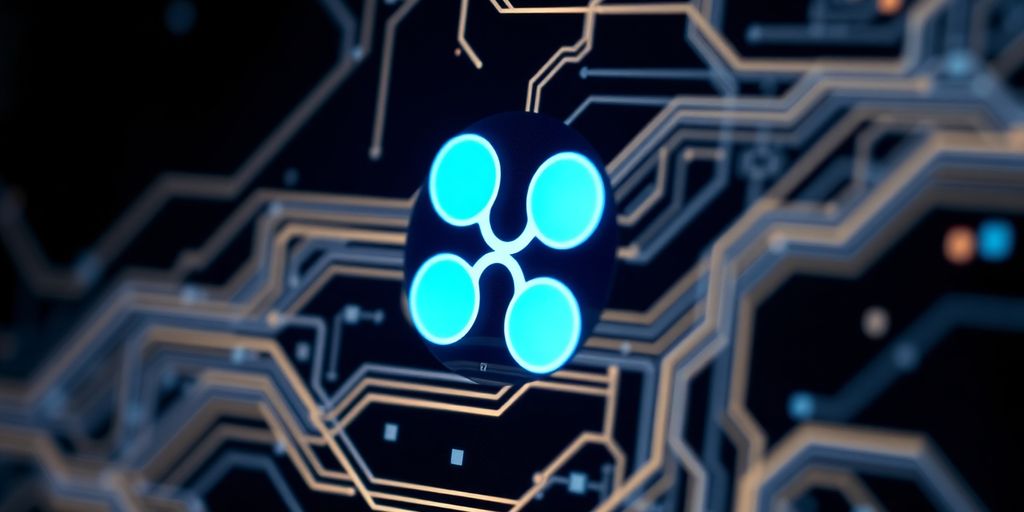 Ripple logo on a digital circuit background.