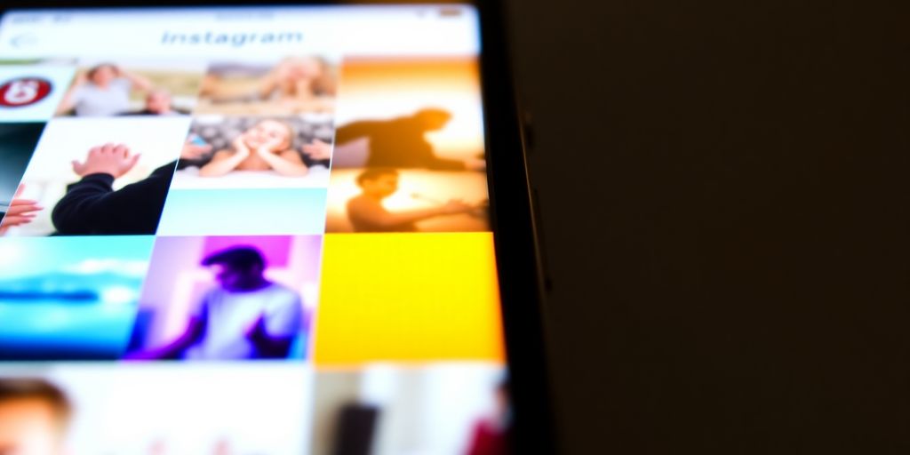 Smartphone screen displaying vibrant Instagram feed with quotes.