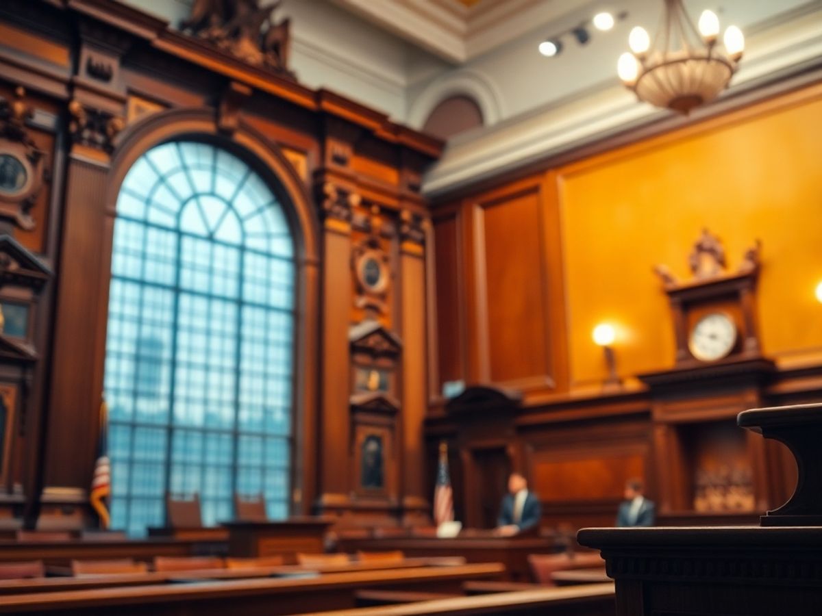 sală de judecată cu arhitectură detaliată