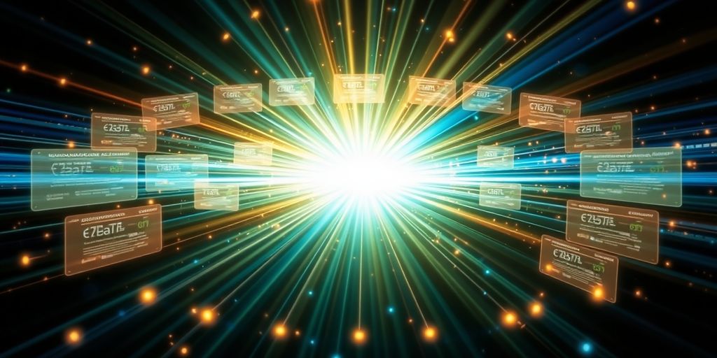 Expanding online course modules radiating outward.