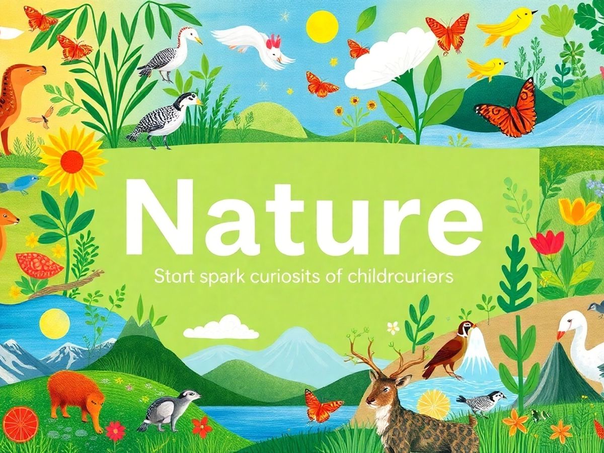 Colaj colorat cu animale și peisaje naturale.