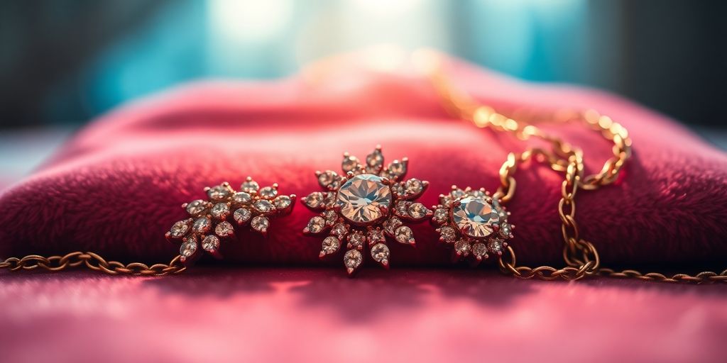 Bijou brillant sur fond en velours doux.