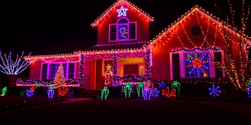 Professionally installed Christmas lights illuminate a Wildwood home.