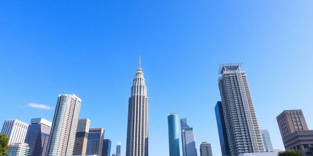 Kuala Lumpur skyline with Petronas Towers.