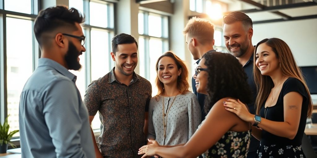 Diverse individuals working together in a professional office