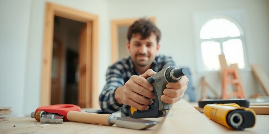 Contractor working on a home renovation project.