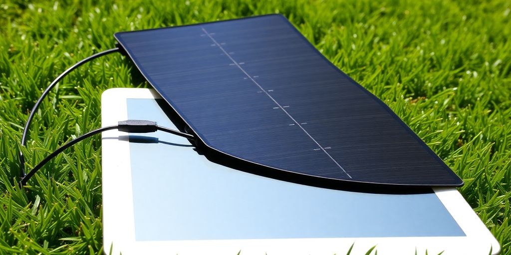 Tablette chargeant panneau solaire souple