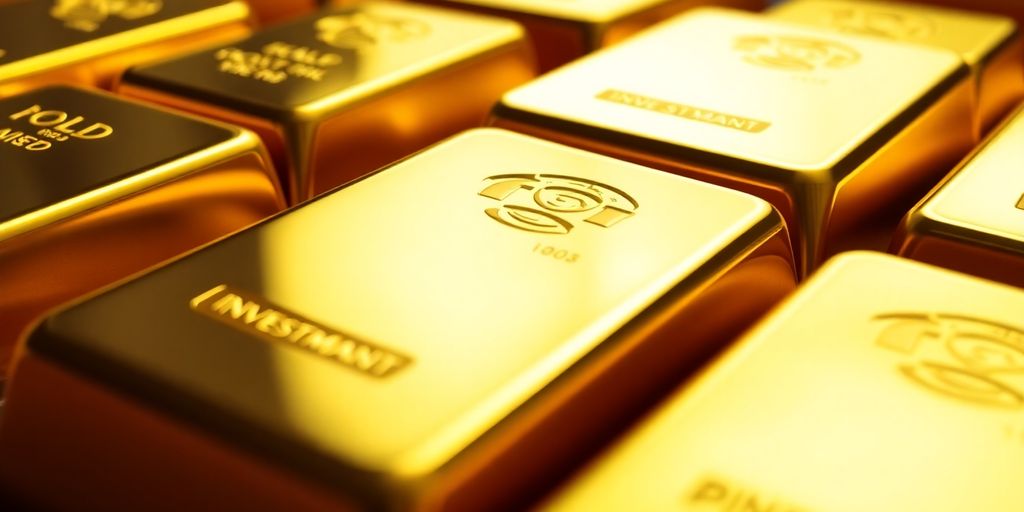 Différents lingots d'or brillants sur une surface.