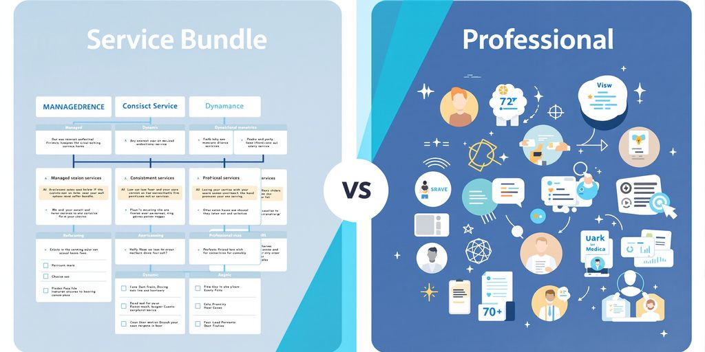 Two distinct service bundles with contrasting colors.