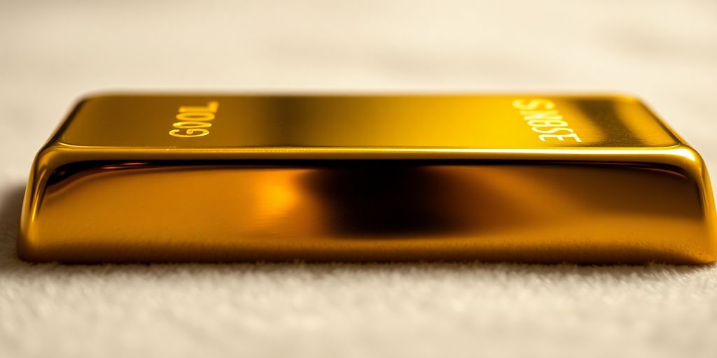 Lingot d'or brillant sur un fond en velours.
