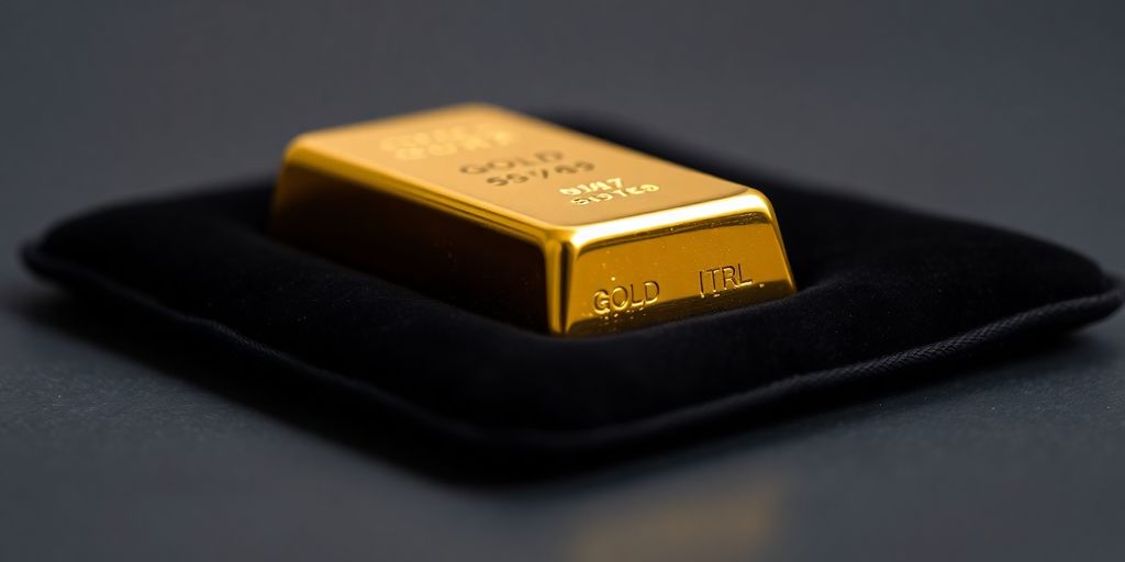 Un lingot d'or sur un fond sombre.