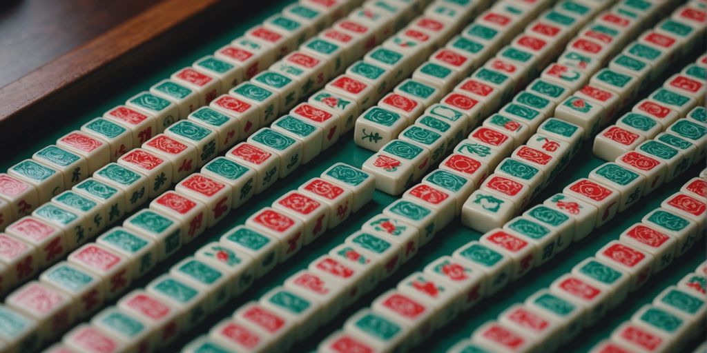 Various Mahjong tiles displayed in an organized manner.