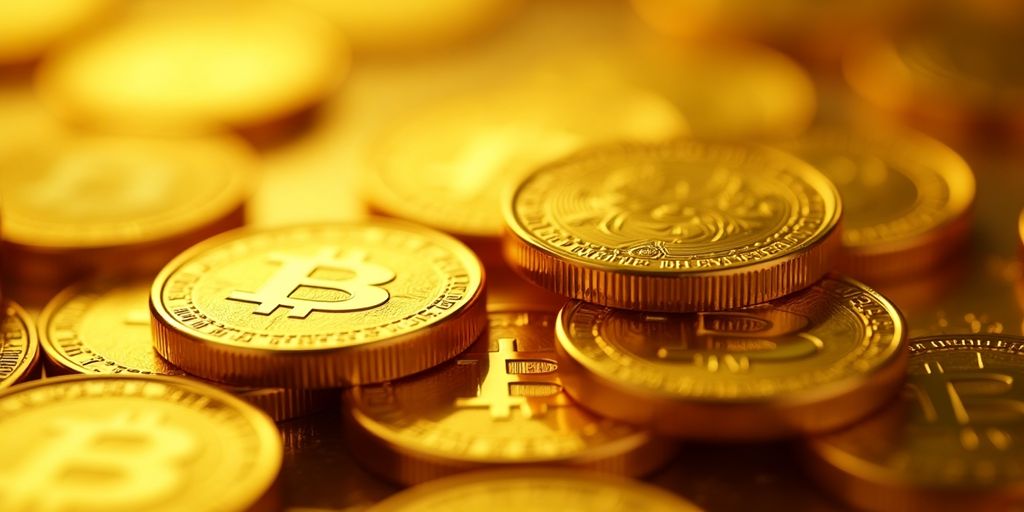 Pièces d'or brillantes empilées sur une surface.