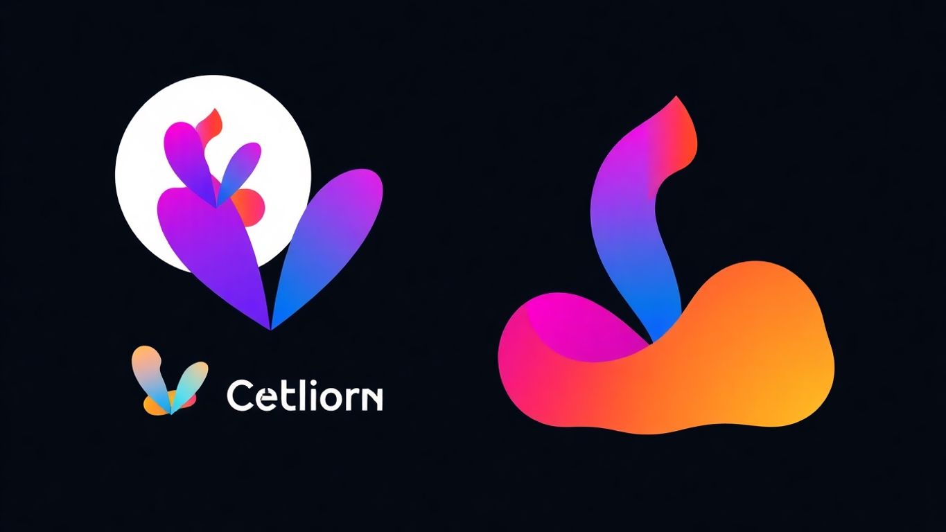 Moderne logo med myke farger og minimalistisk design.