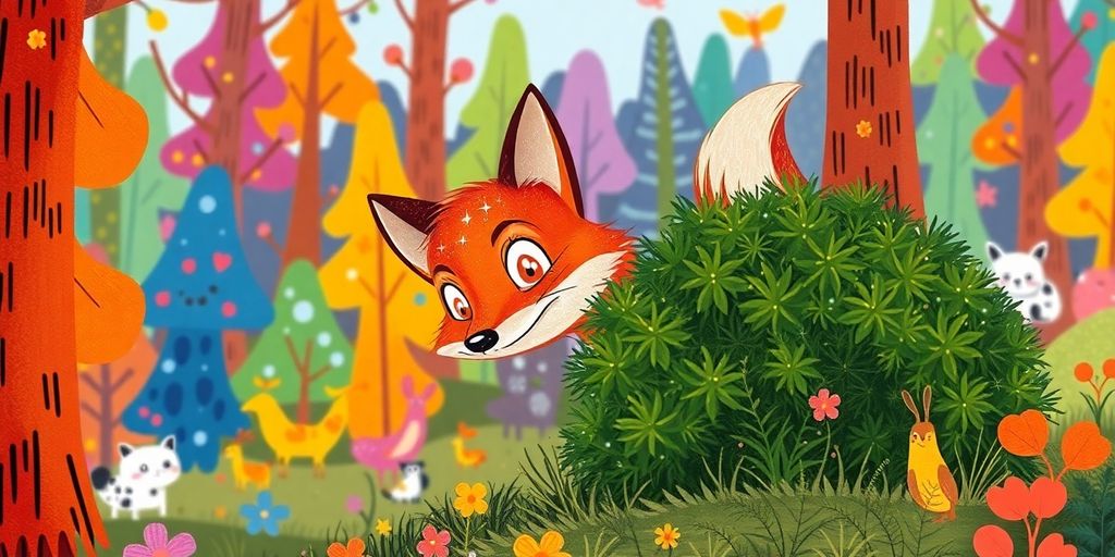 ثعلب ماكر يتخفى في غابة ملونة