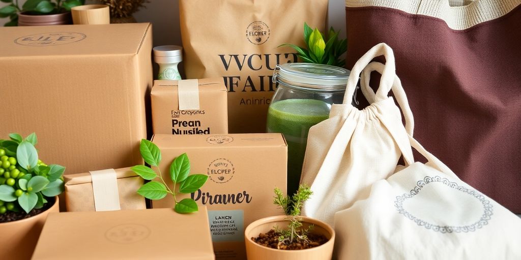 Biodegradable packaging materials and reusable containers.