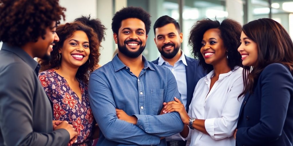 Personas celebrando negocios latinos en Canadá.