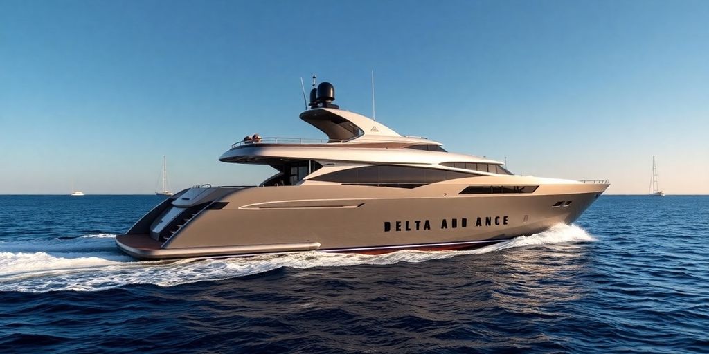 Delta Marine Alliance yacht sailing on blue water.