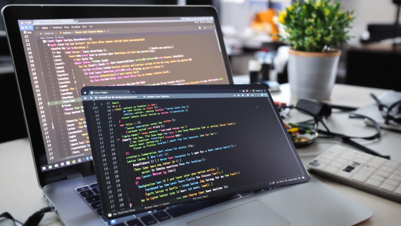 Webutvikling med WordPress på en bærbar datamaskin.
