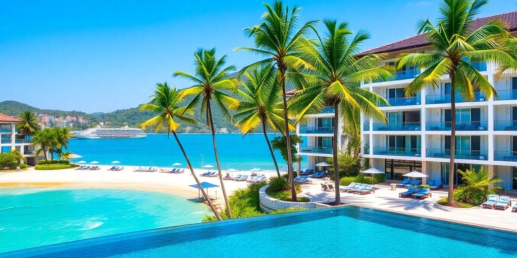 Luxury condos overlooking Patong beach in Phuket.