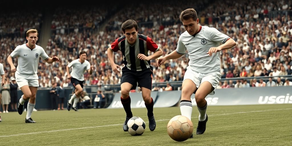 Historic soccer match at the early Olympic Games.