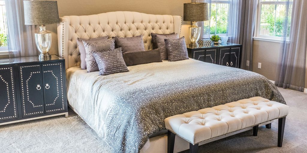 throw pillow on bed frame