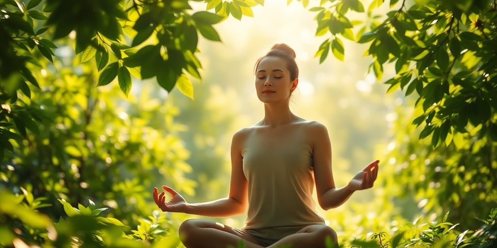 Meditating person in nature, embodying calm and focus.