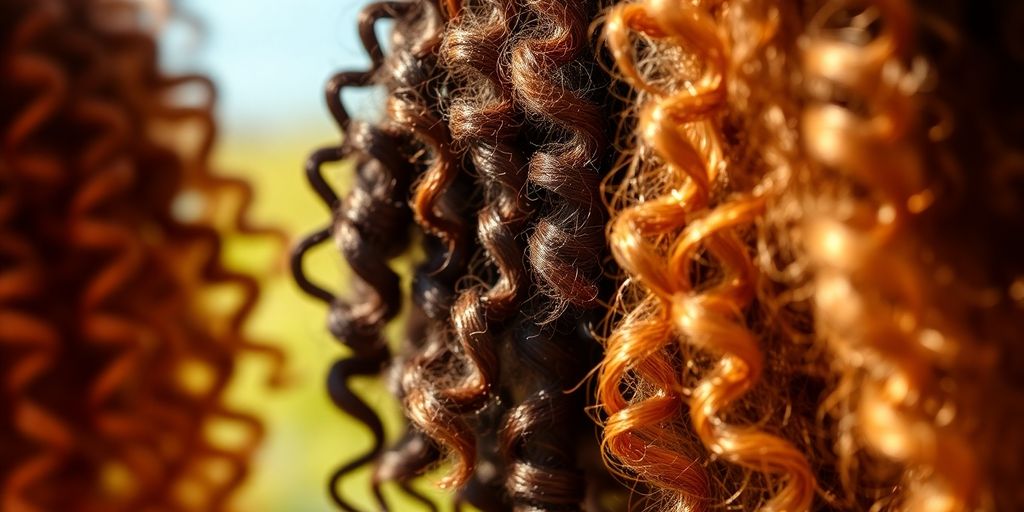 Close-up of diverse multiracial hair textures.