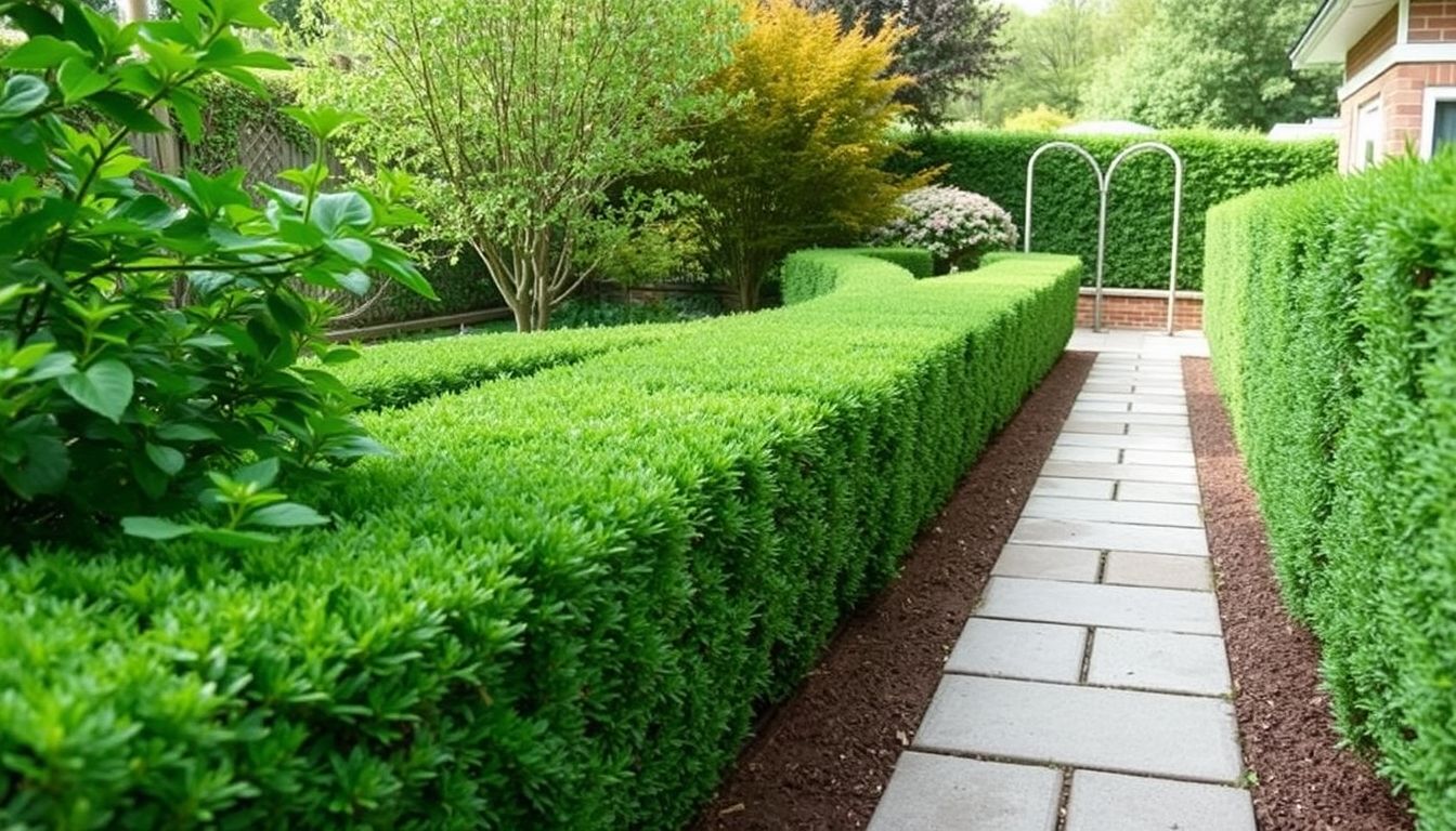 Well-maintained garden with clean pathways.