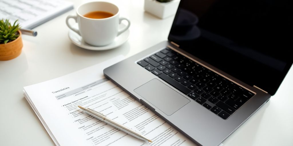 Espacio de trabajo con documentos y computadora.