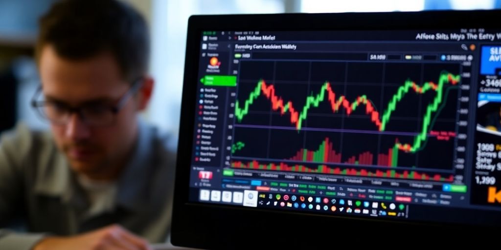 Computer screen with cryptocurrency wallets and blurred figure.