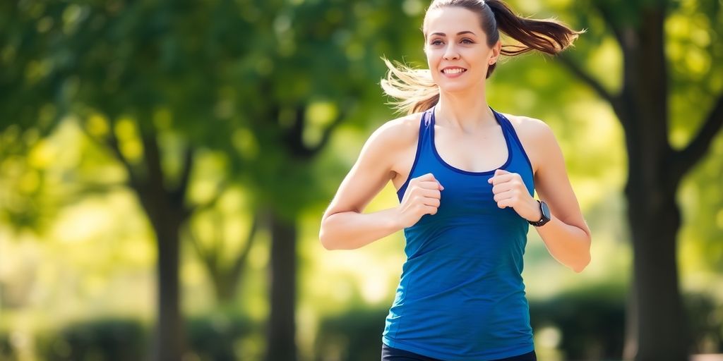Woman exercising outdoors.