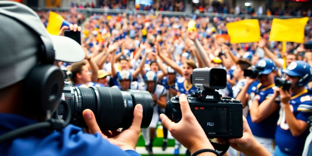 Local sports photographer capturing game action.