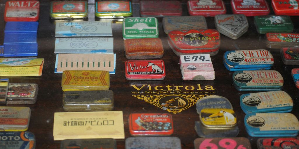 a display case filled with lots of different types of matchboxes