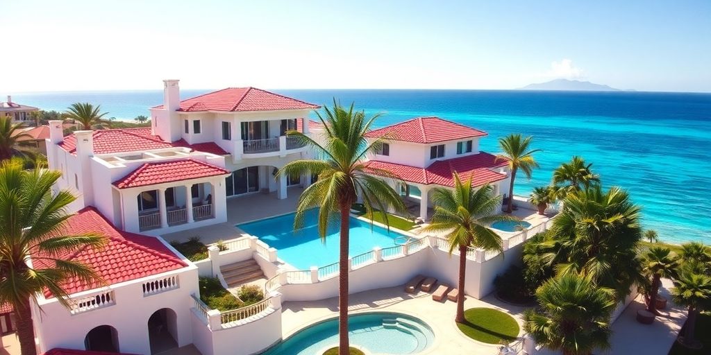 Luxury villa overlooking ocean in Cabo San Lucas.