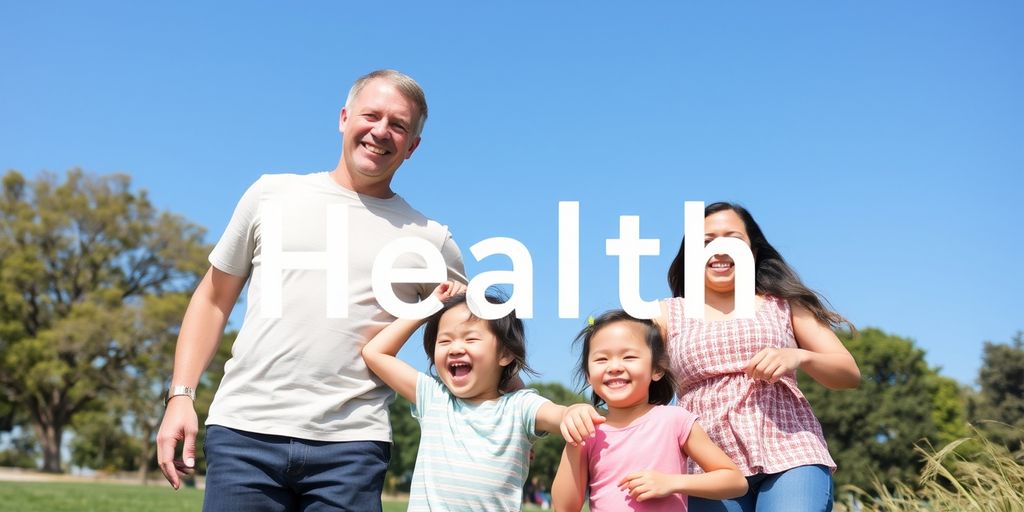 Happy family enjoying a sunny day outdoors.