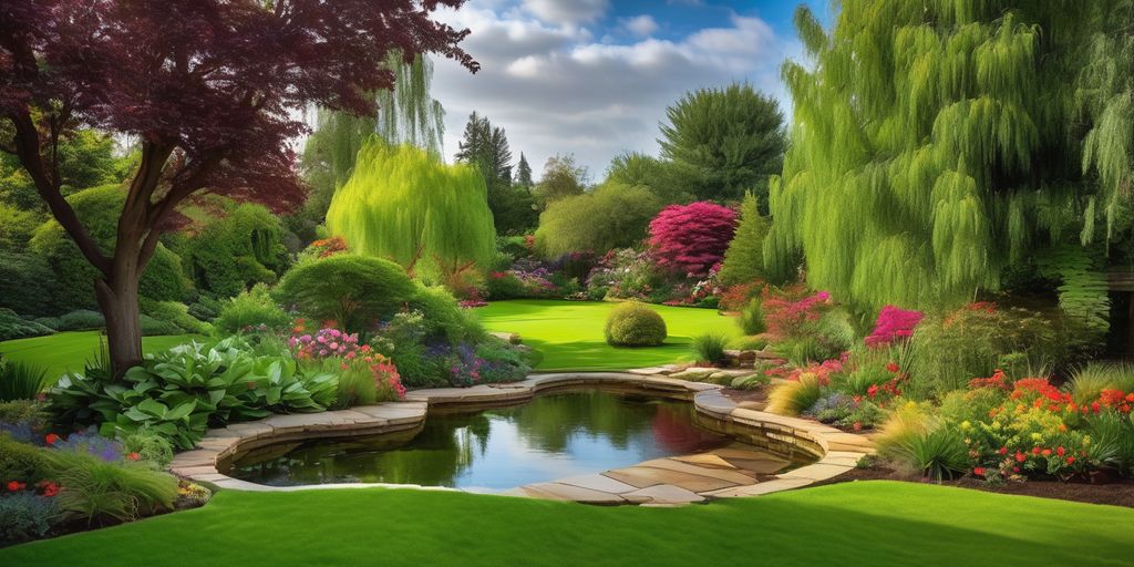 beautiful garden oasis landscape photography