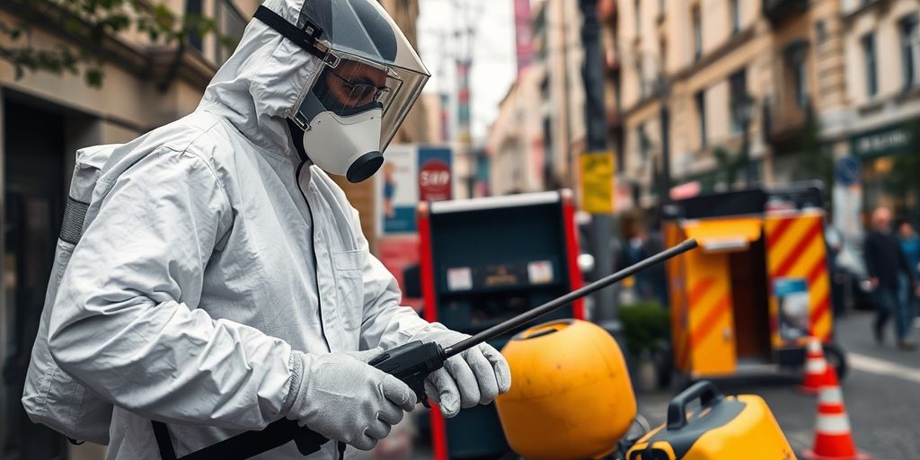 Expert în deratizare în acțiune în București.