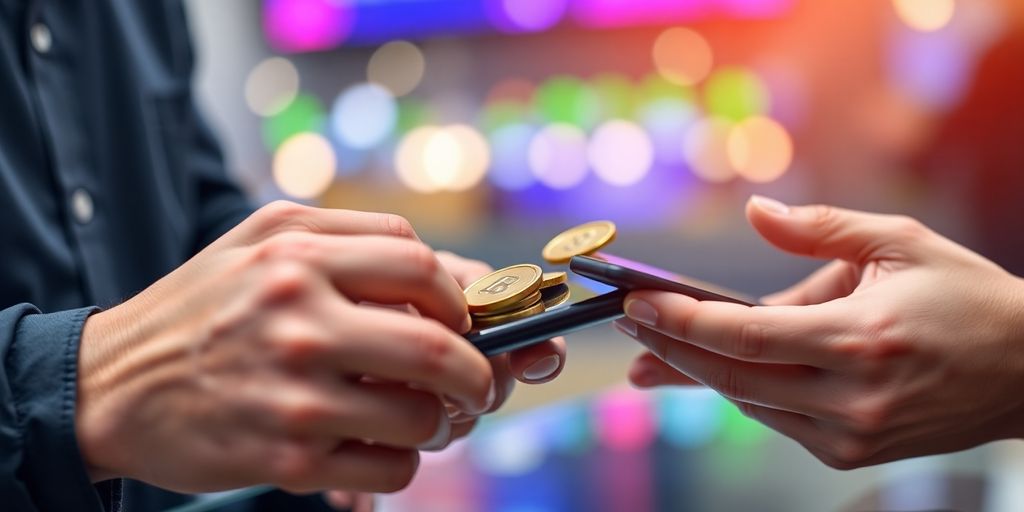 Close-up of a secure digital payment transaction.