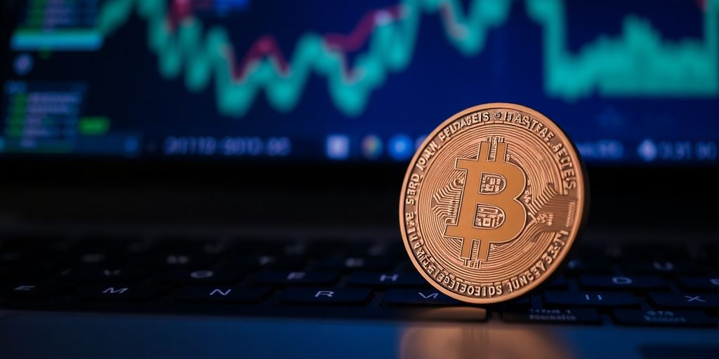 Firo coin on laptop keyboard with digital wallet.