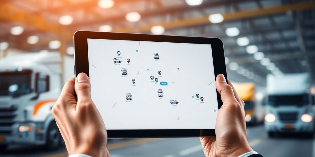 Man reviewing transport logistics on a tablet.