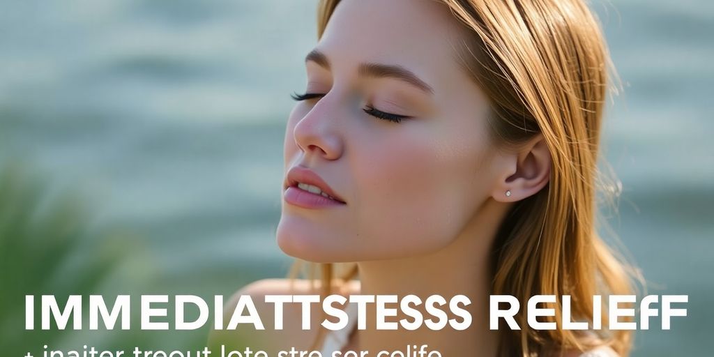 Person calmly practicing deep breathing outdoors.