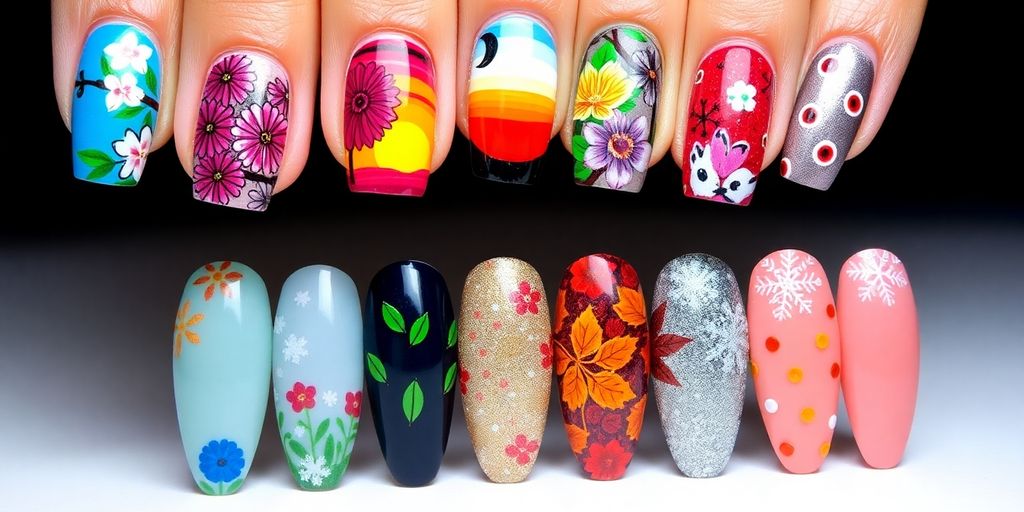 Colorful nail designs inspired by the four seasons.