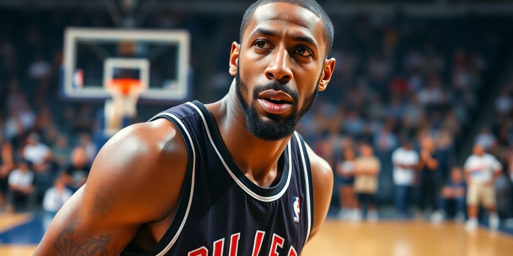 Gilbert Arenas in a basketball uniform.